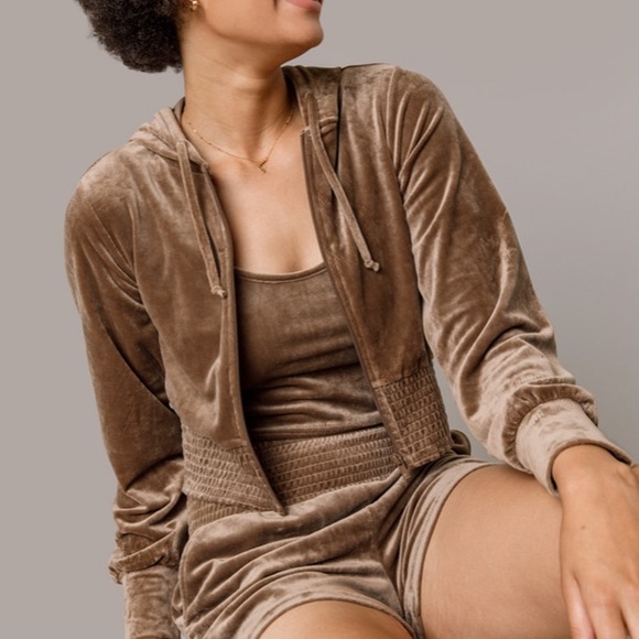 MYA VELOUR FULL ZIP HOODIE - Picture 1 of 4